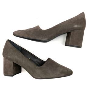 Nurture | Genuine Leather Suede Brown Chunky Heel Pump Size 10